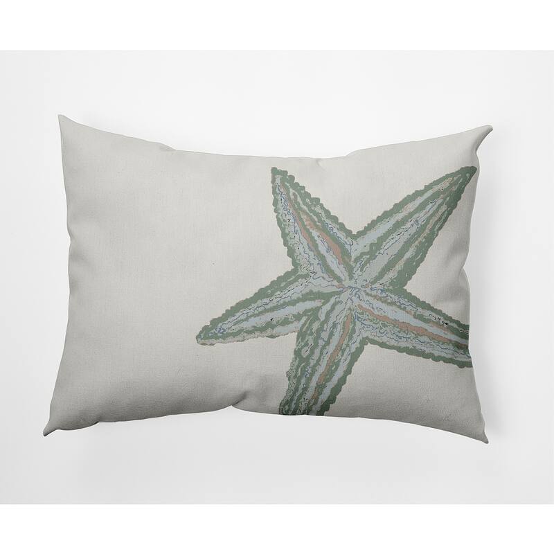 Large Starfish Nautical Indoor/Outdoor Throw Pillow - Sage - 14" x 20"