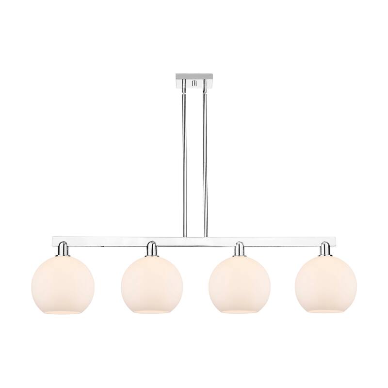 Innovations Lighting Endless Possibilities Arcadia - Athens - 4 Light 53" Stem Hung Island Light - Polished Chrome/Matte White