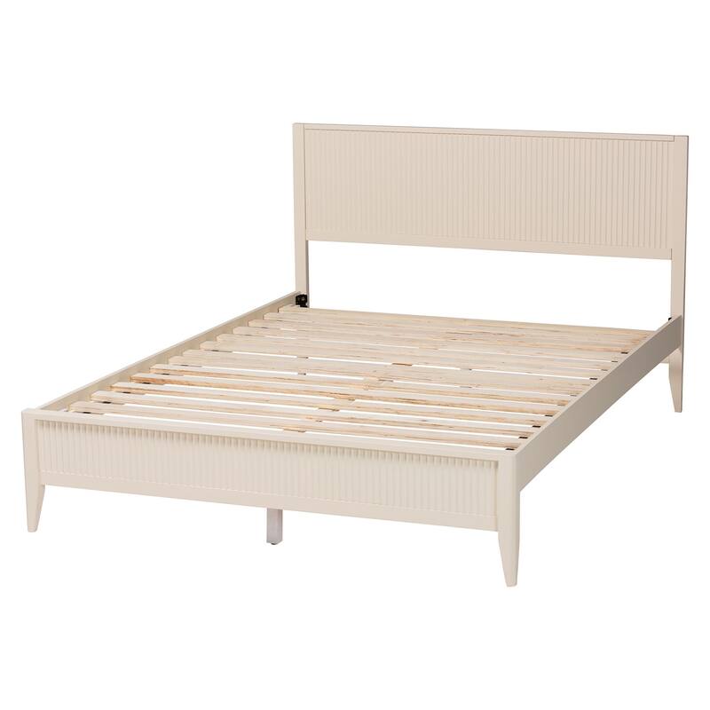 Primrose Mid-Century Fluted Wood Platform Bed