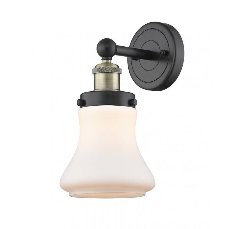 Innovations Lighting 616-1W-10-7 Bellmont Sconce Bellmont 10" Tall - Black Antique Brass / Matte White