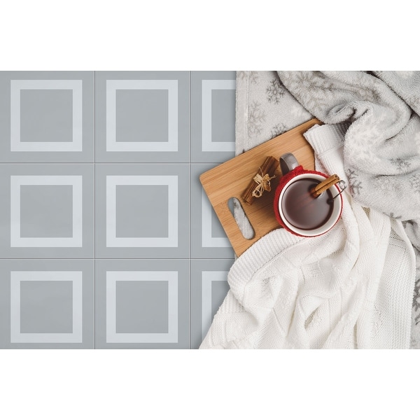 8x8 Graphic Grey Square Porcelain Floor and Wall Tile (3.88 Sq. Ft./ 9 pcs per box)