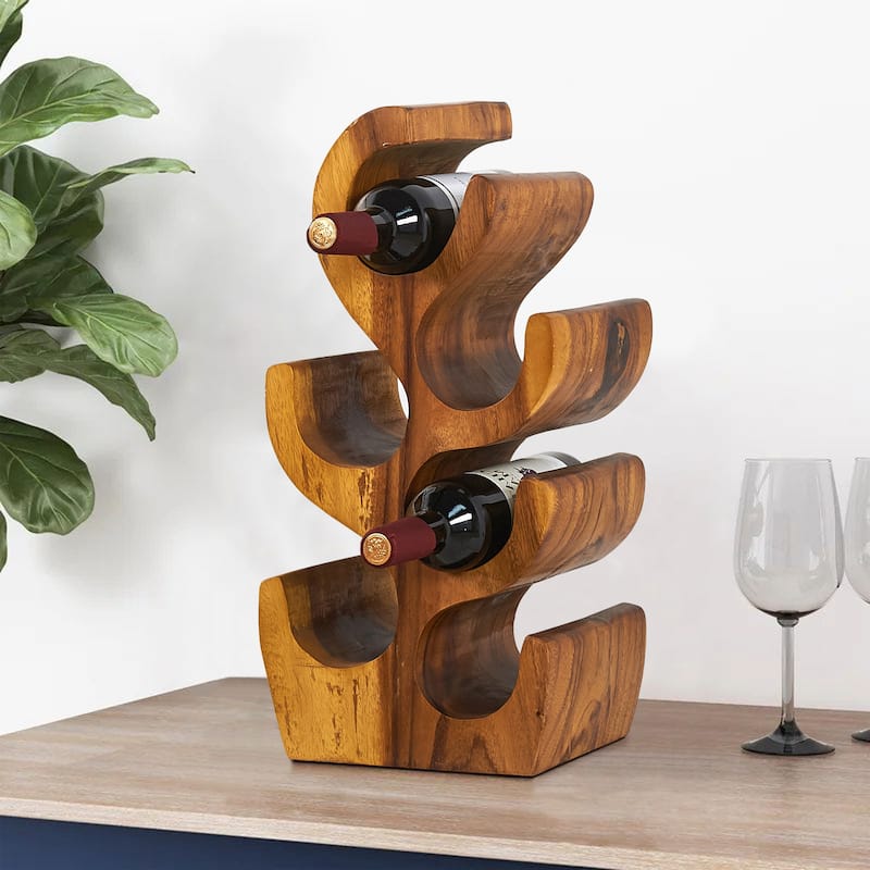 Greenage Suarwood Tree Shaped Wine Rack Freestanding Wine Storage