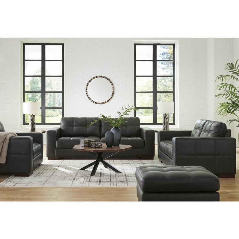 Signature Design by Ashley Luigi Black 4-Piece Upholstery Package - 96"W x 41"D x 35"H