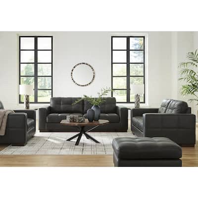 Signature Design by Ashley Luigi Black 4-Piece Upholstery Package - 96"W x 41"D x 35"H
