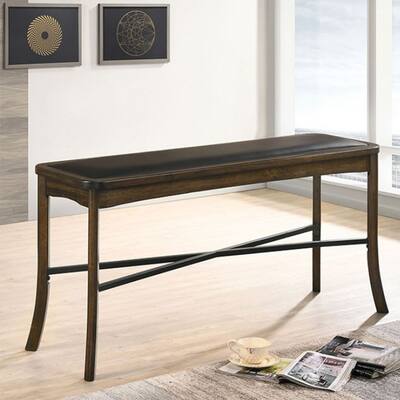 Maeve Counter Ht. Bench in Burnished Oak/Espresso