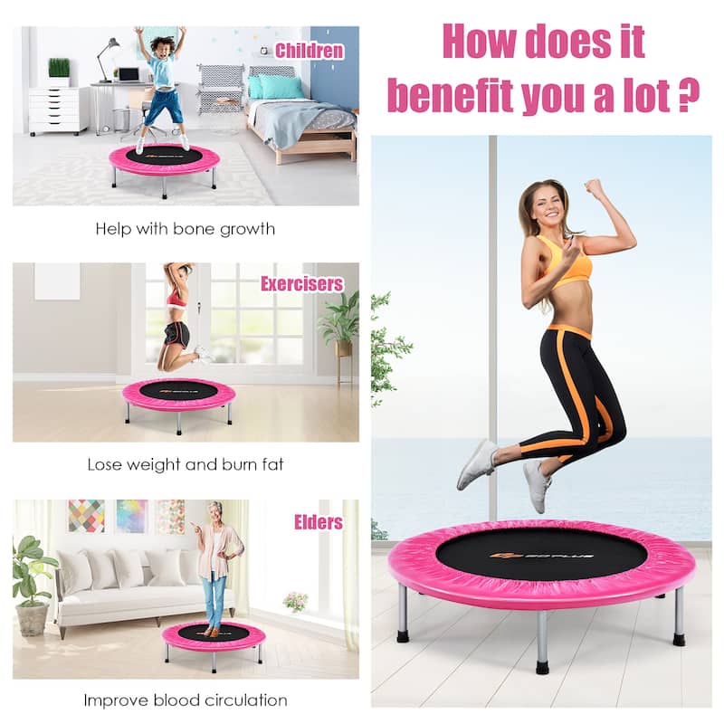 Goplus 38'' Mini Folding Trampoline Portable Recreational Fitness - See Details