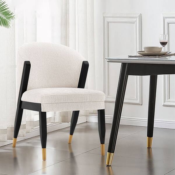 slide 2 of 9, Manhattan Comfort Ola Chenille Wood Dining Chair Single - Cream