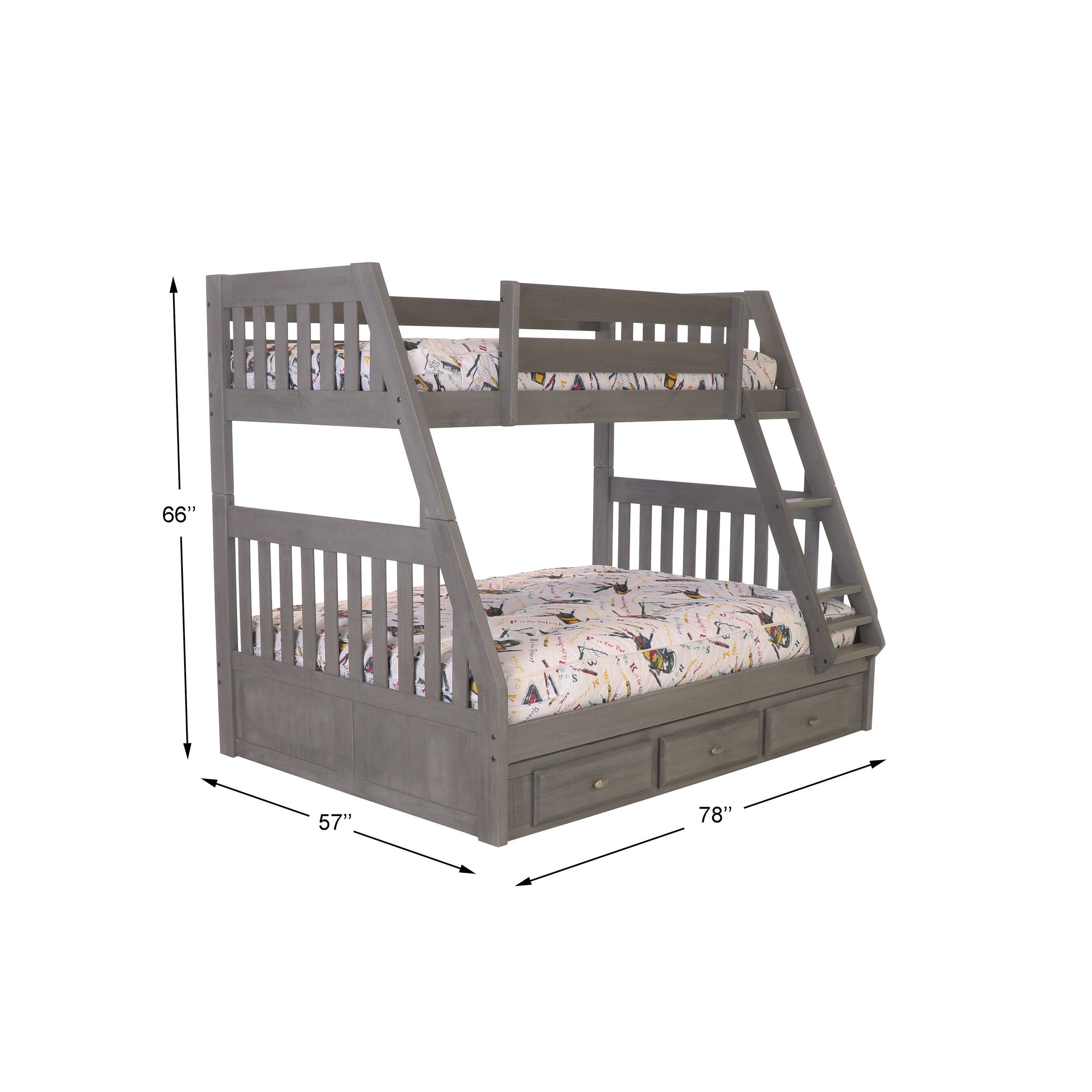 If you're looking for bunk beds, but don't know where to start, this buying guide should help you out. american furniture classics model 3218 k3 kdsolid pine twin full bunk bed with three drawers in charcoal