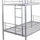 preview thumbnail 5 of 6, Artsy Twin over Twin Metal Bunk Bed with 2 Stairs, Space-saving, Silver