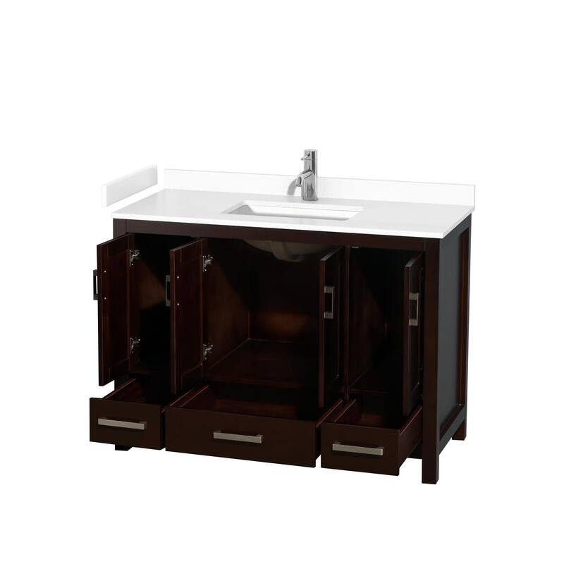 Wyndham Collection Sheffield 48" Single Bathroom Vanity, Carrara