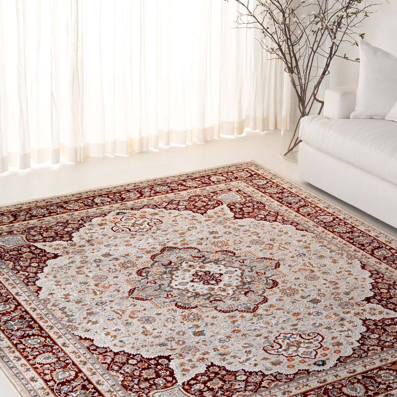 SAFAVIEH Lauren Ralph Lauren Metanet Transitional Rug - 7'9" x 9'6" - Beige/Red