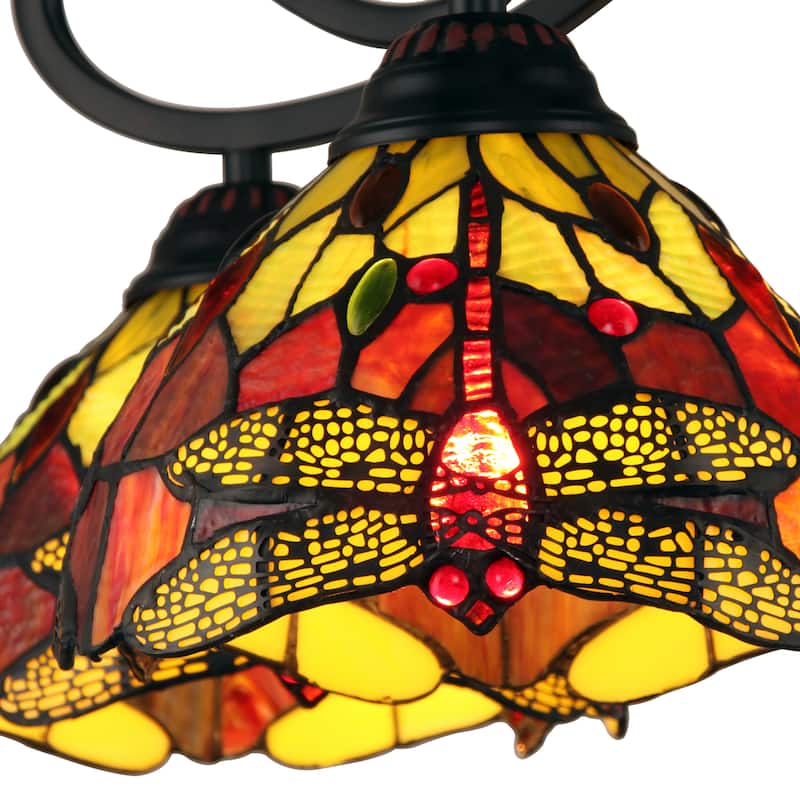 Tiffany-Style Dragonfly Design 5-light Dark Bronze Chandelier