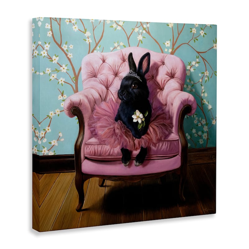 Stupell Girlie Rabbit in Tutu Canvas Wall Art Design By Lucia Heffernan