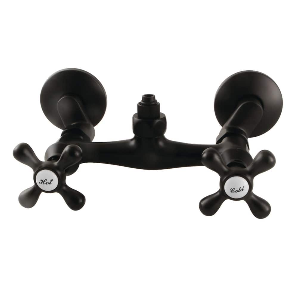 Kingston Brass Vintage Wall Mount Tub Filler Faucet with Riser Adapter