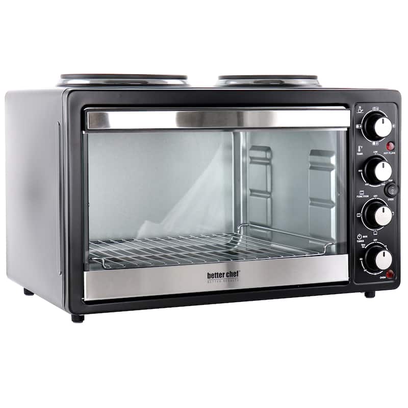 Better Chef Chef Central XL Toaster Oven and Broiler - 30 Liter - Black/Silver - 30 Liter