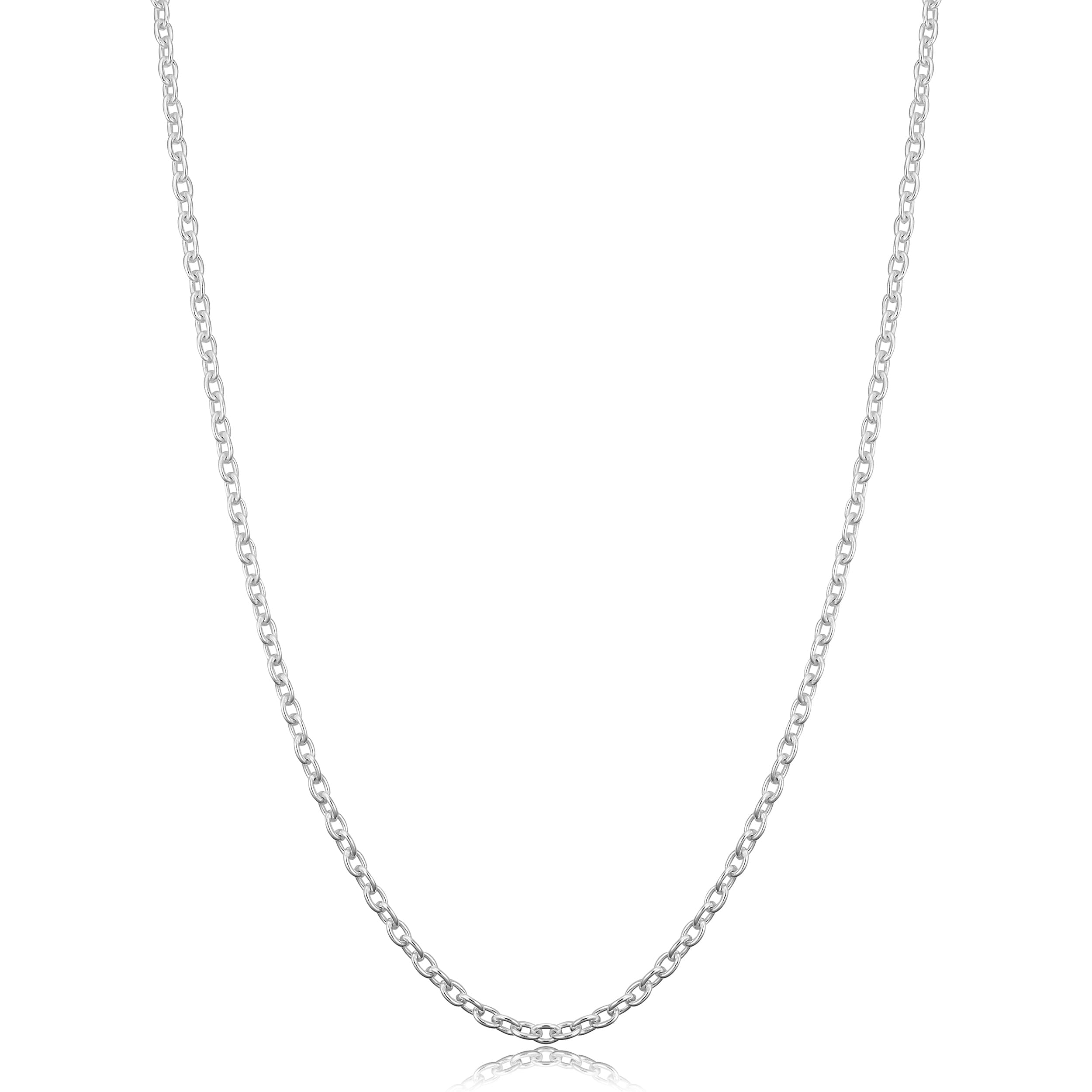 Au Naturale Sterling Silver 2.1 millimeter Round Cable Chain Necklace