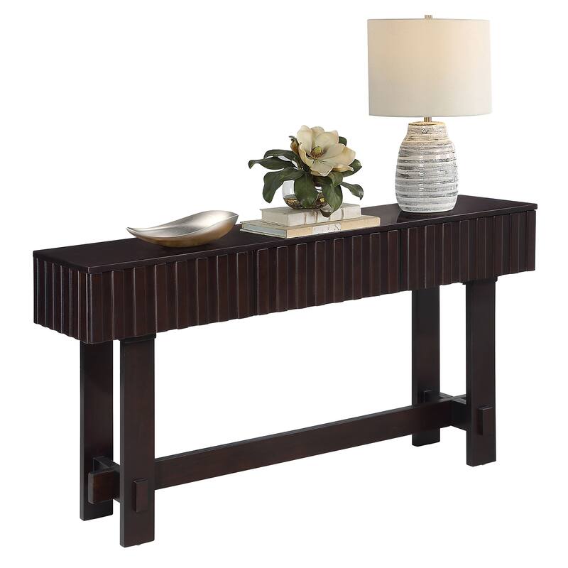 Rustic Sofa Table Console Table with Storage Drawers, Espresso Entryway Table Foyer Table Hallway Table
