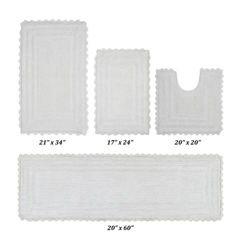 Better Trends Bath Rugs Set 100% Cotton Soft & Water Absorbent Tufted Bathroom Rug for Shower, Sink Bath Mats Lilly Crochet