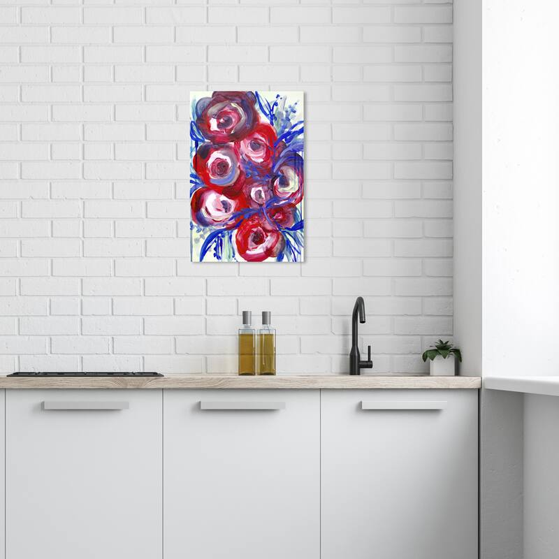 Wynwood Studio Canvas Abstract Patriotic Bouquet Red and Modern & Contemporary Wall Art Canvas Print - 24 x 16