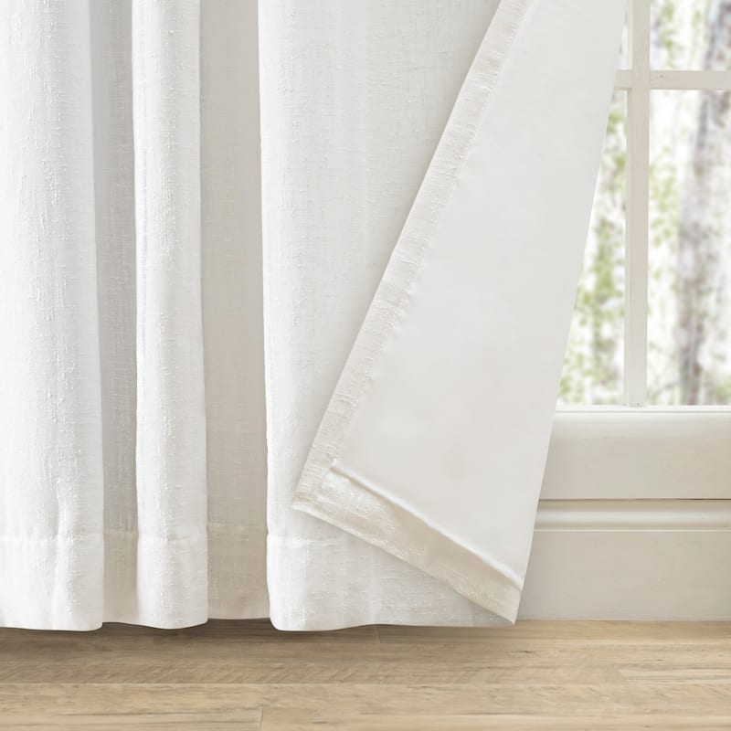 New Castle Gorgeous Slubbed Linen Lined Grommet Patio Curtain Panel