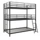 preview thumbnail 30 of 31, Avenue Greene Quinton Triple Metal Bunk Bed Black - Twin/Twin/Twin