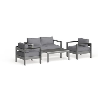 Shore 4-piece Outdoor Patio Aluminum Sectional Sofa Set