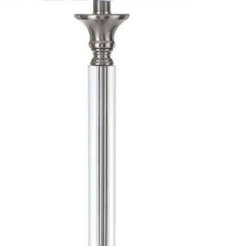 60" Modern Classic Nickel Floor Lamp with White Square Shade for Living Room Bedroom or Office - 60" H x 17" W x 17" D