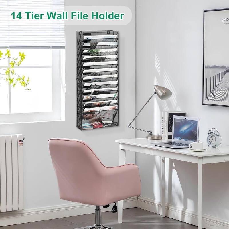 Hanging Wall File Holder, Paper Storage Organizer