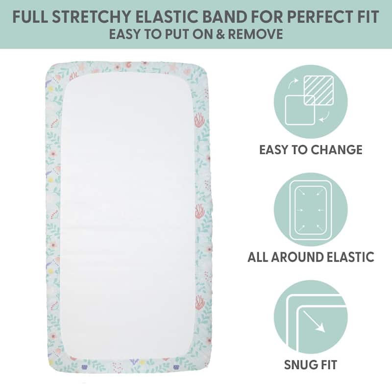 The Peanutshell Ocean Girl Microfiber 4-Pack Crib Sheets
