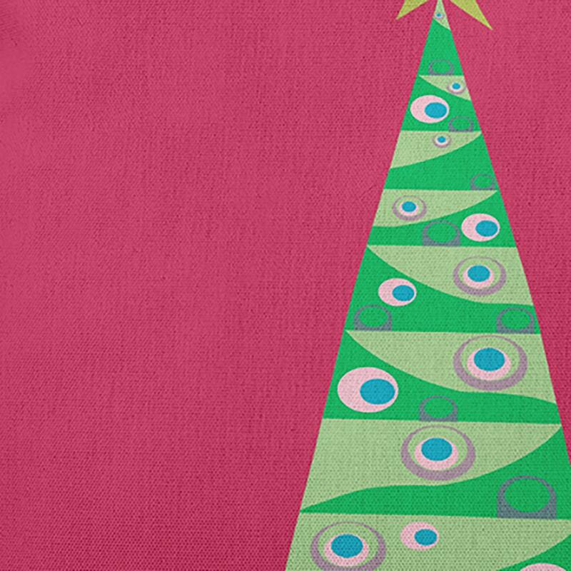 Cartoon Christmas Tree Accent Pillow