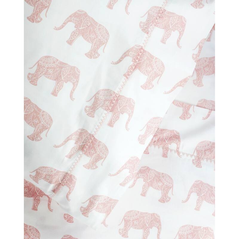 400 Thread Count Elephants Embroidered Sheet Set - 4 Color