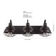 preview thumbnail 10 of 16, Cora 24.5" 3-Light Industrial Farmhouse Iron LED Vanity, Oil Rubbed Bronze by JONATHAN Y - 3 Light