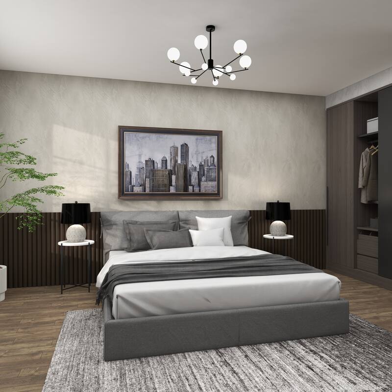 Black Terrazzo Stone Accent Table with Marble Top