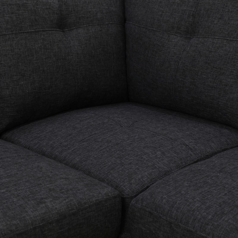 3 Piece Modular Sectional Sofa with Storage Ottoman and Flip Top Table