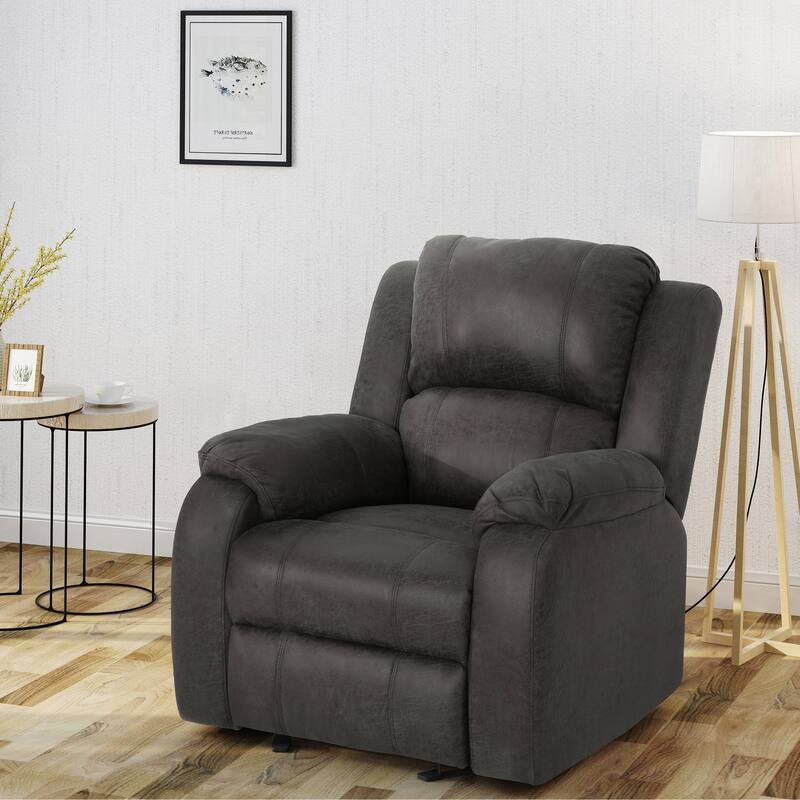Mozelle Classic Fabric Gliding Recliner by Christopher Knight Home - Slate