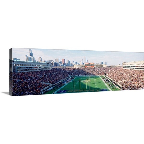 High angle view of spectators in a stadium, Soldier Field (before