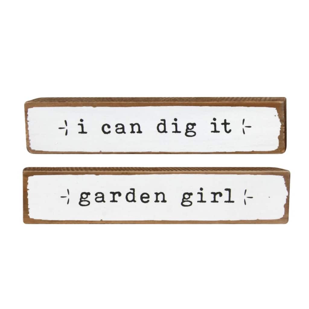 Transpac Wood Blocks Set of 2 Home Decorations Spring