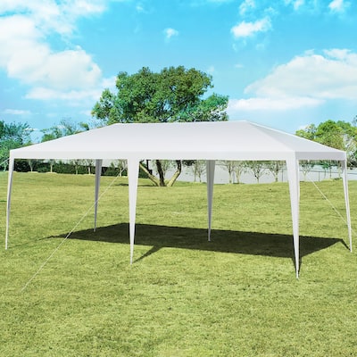 White Outdoor Canopy Tent and Shelter Pavilion - 10 x 20 Feet