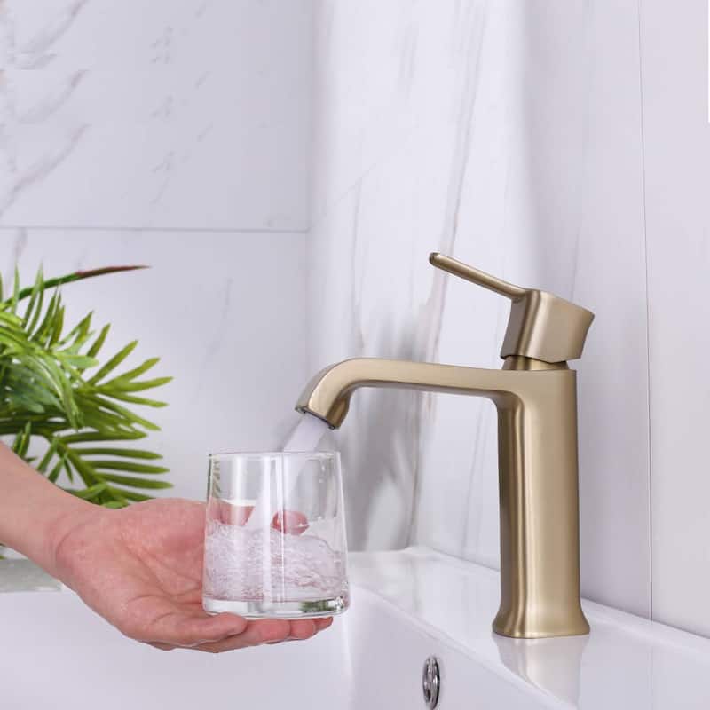 YASINU Single Handle Bathroom Vanity Sink Faucet w/ Pop up Drain Assembly
