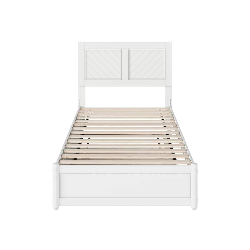 Clayton Platform Bed with Panel Footboard and Twin Trundle