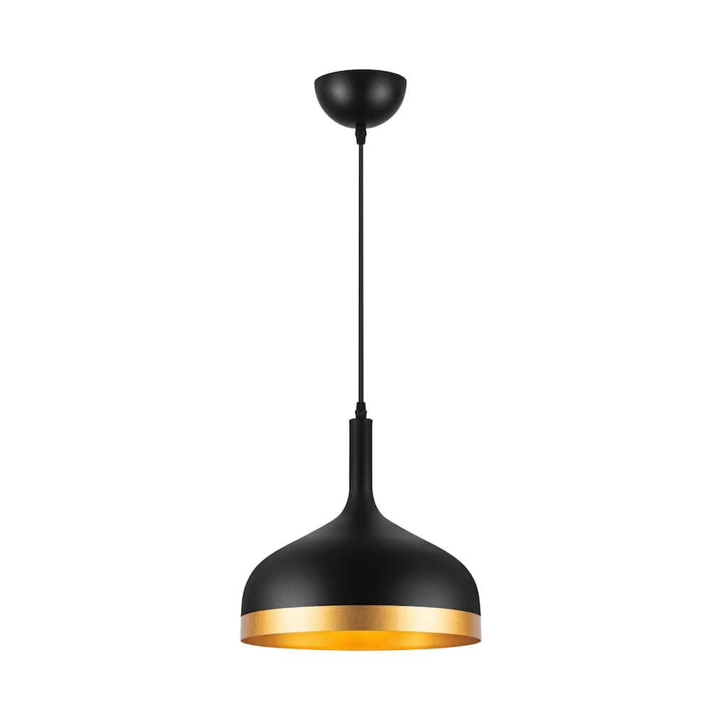 Dash Collection 1-Light Pendant, Black & Gold - Black & Gold