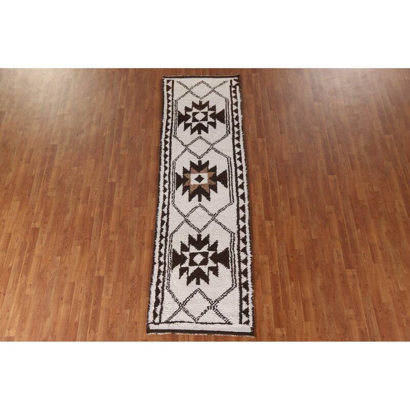 Tribal / Geometric Anatolian Turkish Runner Rug Handmade Wool Carpet - 2'11"x 9'9"