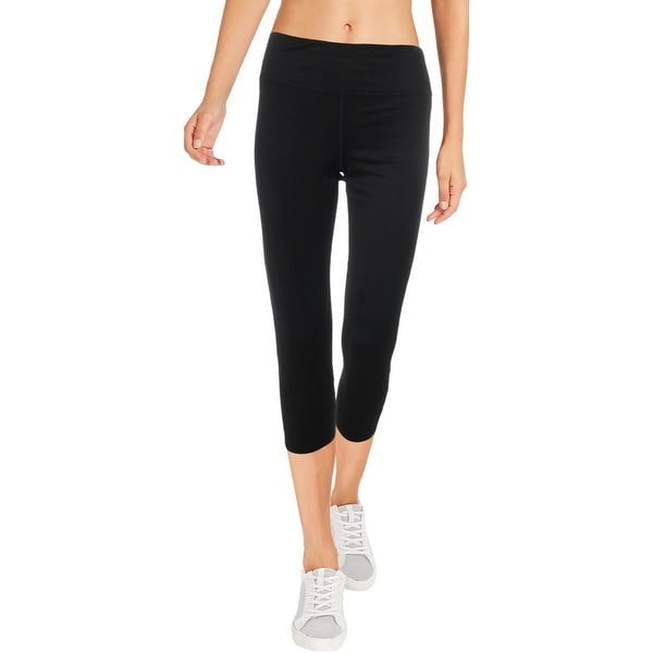 Splendid Women's Cut-Out Back Twist Activewear Capri Fitness Leggings - Black. Opens flyout.