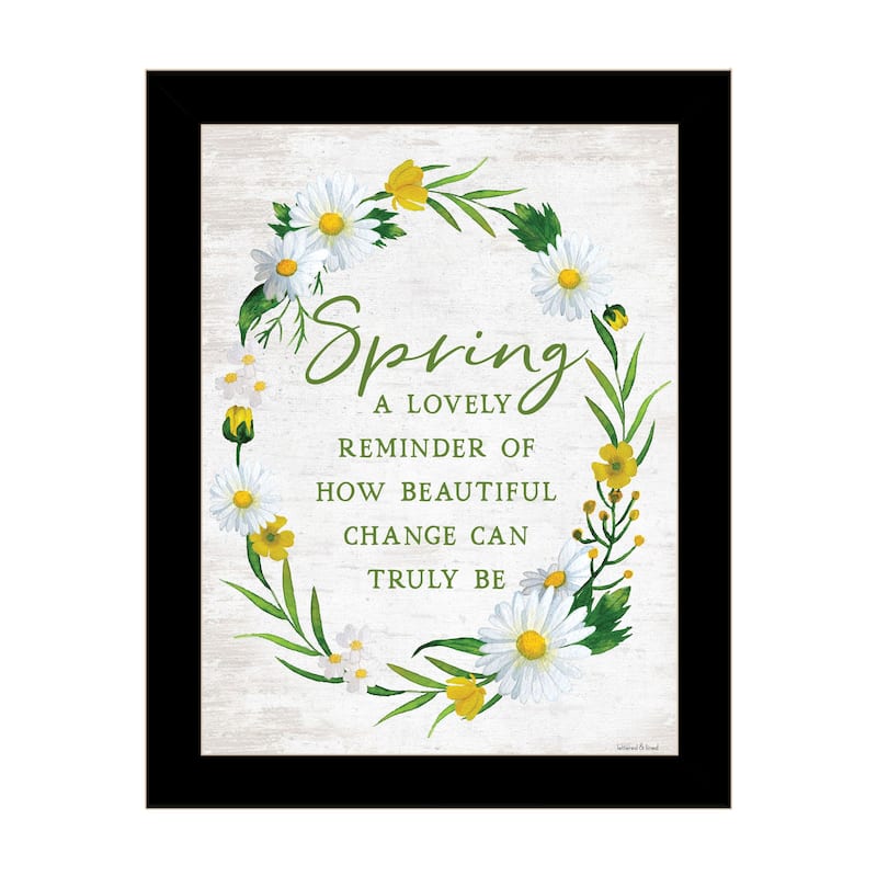 TrendyDecor4U Contemporary "Spring Reminder" Framed Print Wall Art - Black