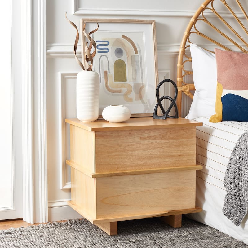 SAFAVIEH Moesha 2-Drawer Nightstand - Natural
