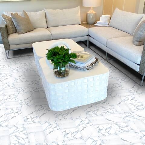 Caliz 10 x 10 Ceramic Floor/Wall Tile in White, Grey