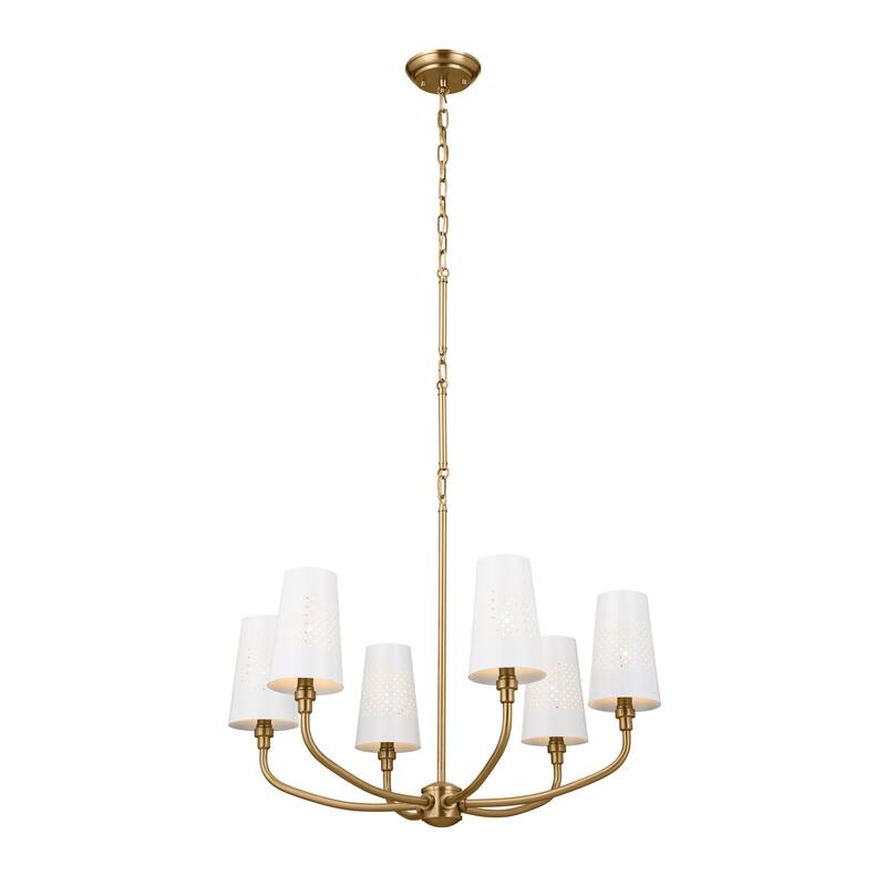 Kichler Lighting Adeena 26.75-in 6-Light Brushed Natural Brass Chandelier - 26.75