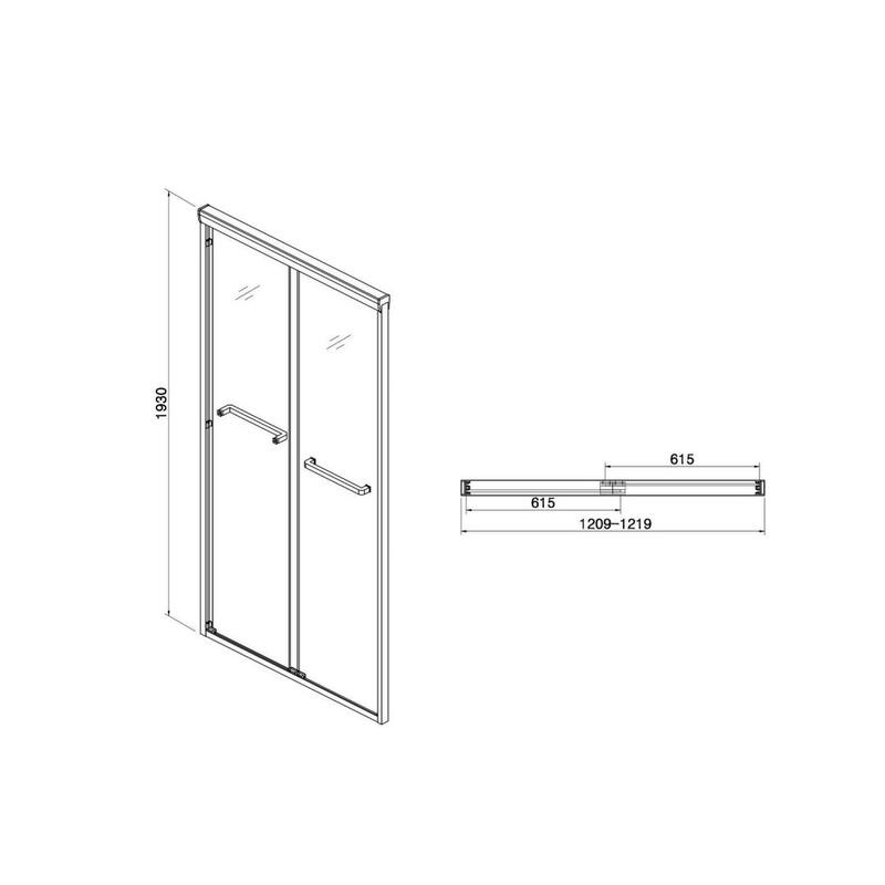 Kichae Shower Door 48" W x 76"H Framed Bypass Sliding Shower Enclosure
