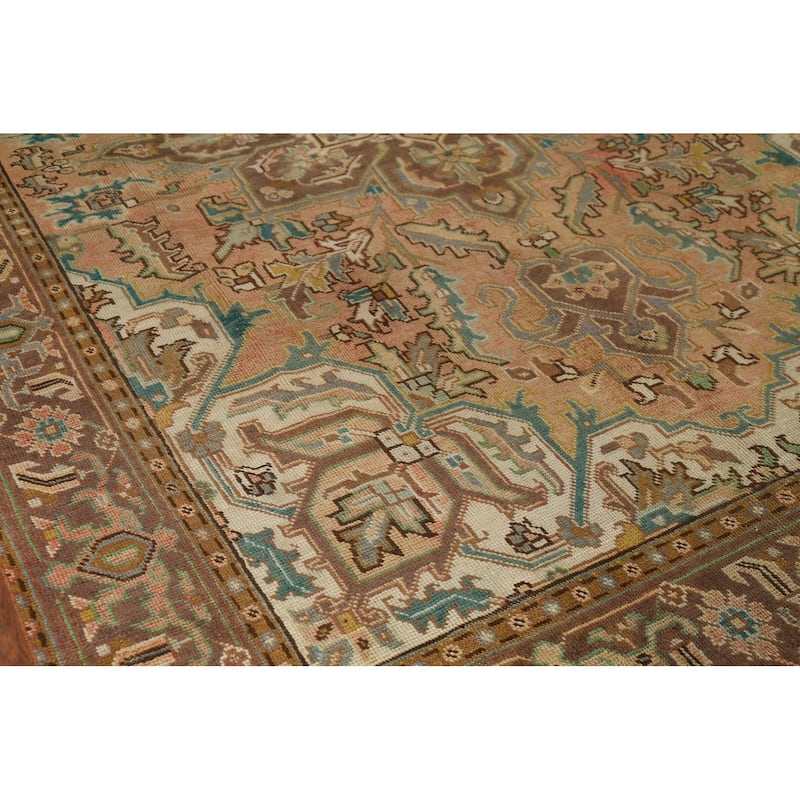 Geometric Heriz Persian Antique Area Rug Handmade Bedroom Wool Carpet - 7'7"x 10'9"