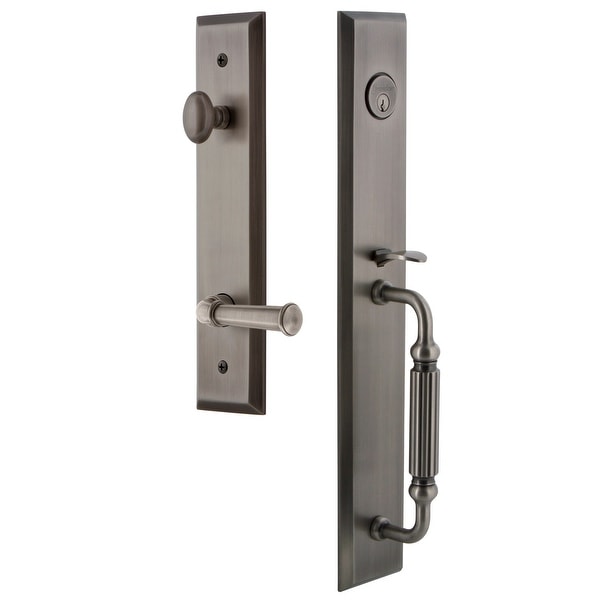 Grandeur FAVFGRGEO_ESET_234_RH Fifth Avenue Solid Brass Rose Right Handed Keyed Entry Single Cylinder Full Plate "F" Grip